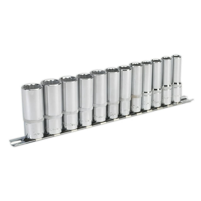 Sealey Ak2683 Socket Set 12Pc 3/8Sq Drive 12Pt Deep Walldrive Metric