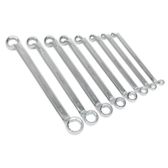 Sealey Ak6327 Offset Double End Ring Spanner Set 8Pc Metric