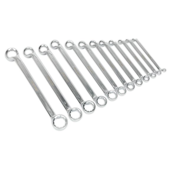 Sealey Ak6328 Offset Double End Ring Spanner Set 12Pc Metric