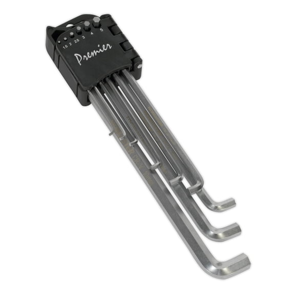 Sealey Ak7174 Hex Key Set 9Pc Extra-Long Stubby Element Metric