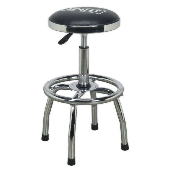 Sealey Scr17 Workshop Stool Heavy-Duty Pneumatic Adjustable Height Swivel Seat