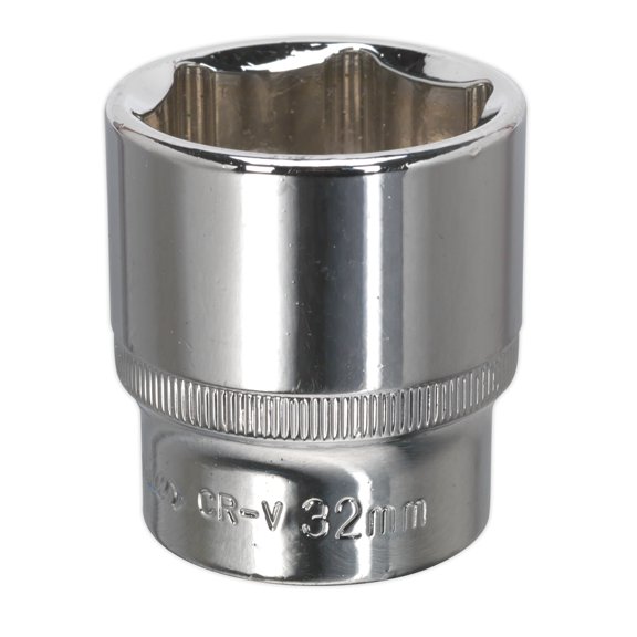 Sealey Sp1232 Walldrive Socket 32Mm 1/2Sq Drive Fully Polished