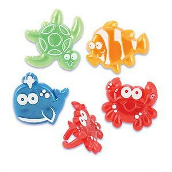 Sealife Beach Character Cupcake Rings - 24 ct