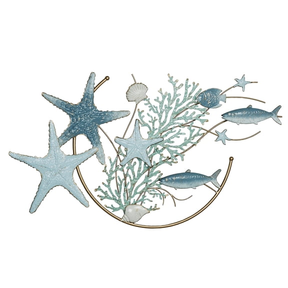 Sealife Collage Wall Art Blue 37 x 1.5 x 21