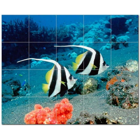 Sealife Photo Ceramic Tile Mural Kitchen Backsplash Bathroom Shower, 405779-M54
