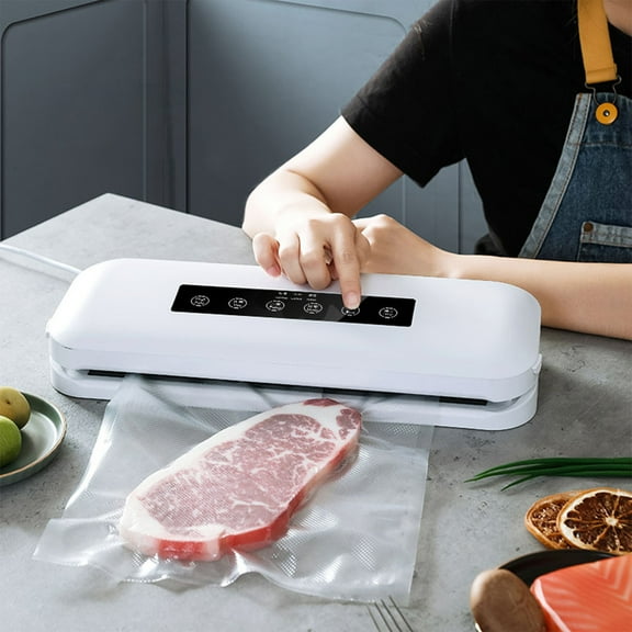 Sellado automático al vacío con 10 bolsillos y 1 tubo de succión externo. Modo para alimentos secos y húmedos. Indicador LED. 3 modos.