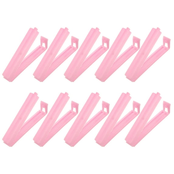 Sealing Clips 3.5 Inch, 10 Pack Reusable Plastic Bag Clamp Sealer for Food Storage, Pink