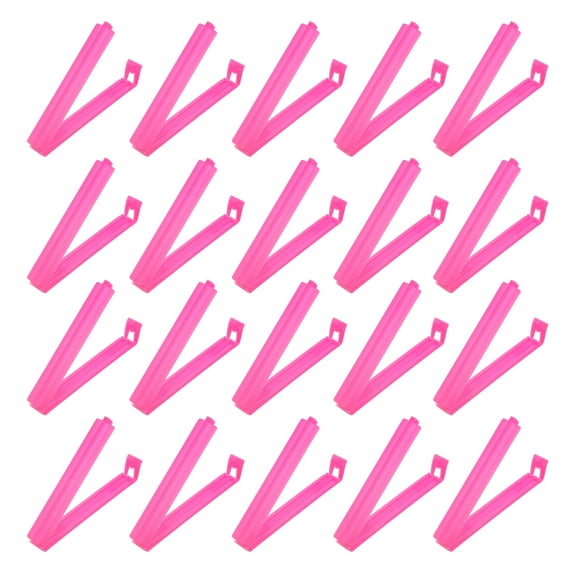 Sealing Clips 4.3 Inch, 20 Pack Reusable Plastic Bag Clamp Sealer for Food Storage, Rose Red