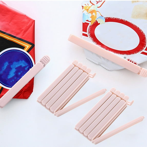 Sealing Clips for Food Bags | 10-Pack Snap-Lock Multi-Colored Airtight Plastic Fasteners | 2.36in x 0.39in | Leakproof for Kitchen Snack Freezer Organization