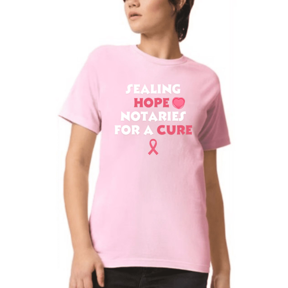 Notary Support Cancer Awareness T-Shirt – “Notaries Supporting the Fight” 100% Cotton Unisex Tee, Charity Shirt