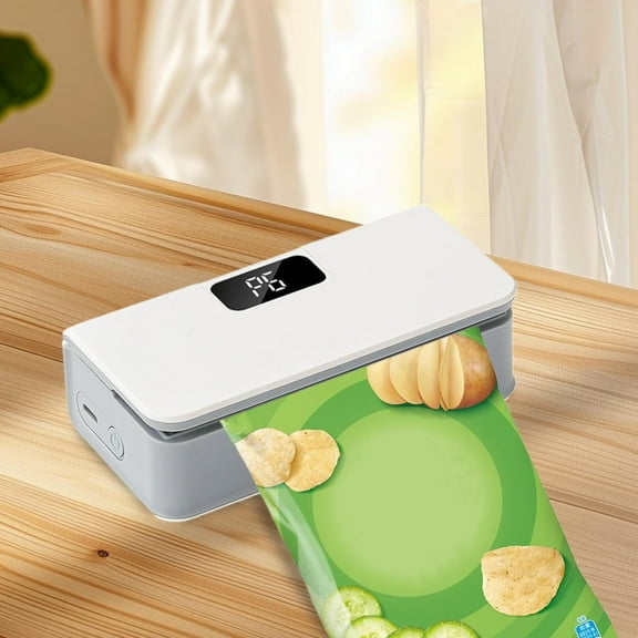 Sealing Sealer & Cutter 2 In 1 Portable Food with Adjustable Settings for Freshness - Compact & Lightweight Sealing Tool for Snacks and Storage, 4.92×2.48×1.57 inch, White