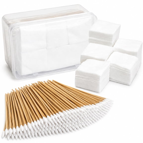 Sealive 1000 Pcs Universal Gun Cleaning Kit - 600 Cotton Bore Patches (2") & 400 Bamboo Swabs (6") - Professional Maintenance Set for Multi-Caliber Use