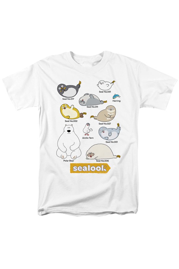 Characters Unisex Adult T Shirt, White, Medium