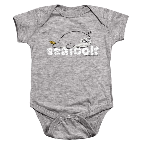 Sealook Sleepy Seal Unisex Infant Snap Suit for Baby, Athletic Heather, Large