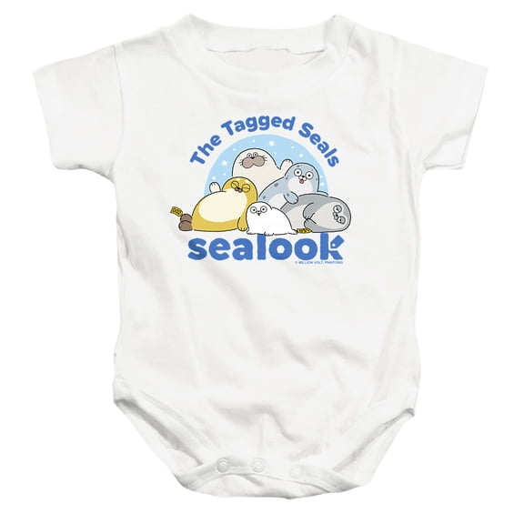 Sealook The Tagged Seals Unisex Infant Snap Suit for Baby, White, Medium