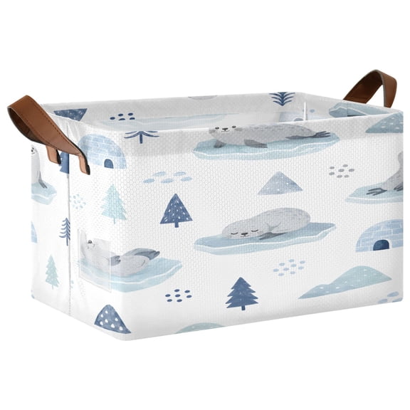 Seals Foldable Storage Large Fabric Storage Baskets Organizer Storage Bins with Handles for Shelves