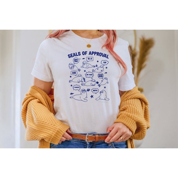 Seals Of Approval Retro T-Shirt, Vintage 90s Seal T-shirt, 90s Shirt, Vintage Minimalistic Unisex Gag Tee, Shirt All Size S-5Xl