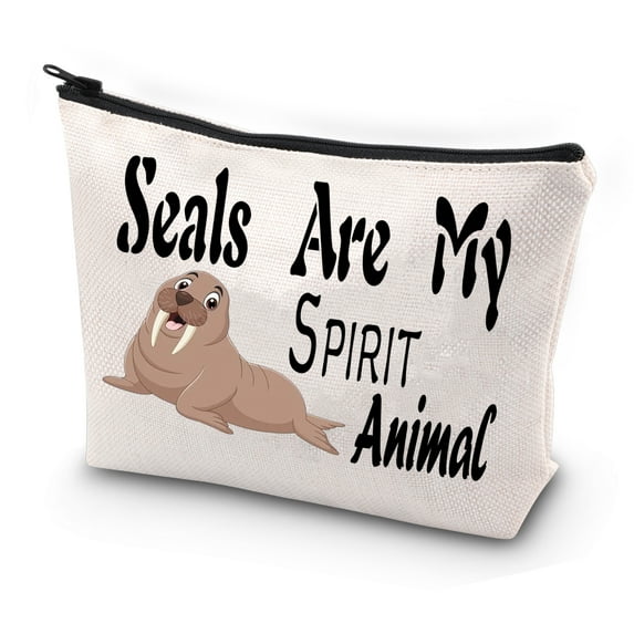 Seals Themed Cosmetic Bag Seals Are My Spirit Animal Zipper Pouch Bag Sea Animal Seals Lover Gifts Sea Lions Gift