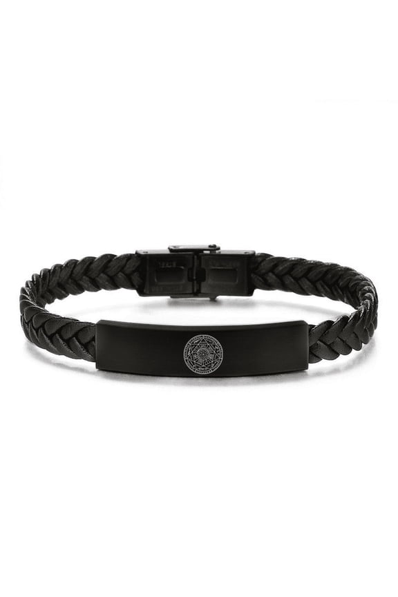 Seals of Seven Archangels Protection Leather Bracelet 7 Angels Prayers Religious Bangle Cool Jewlery for Men Women