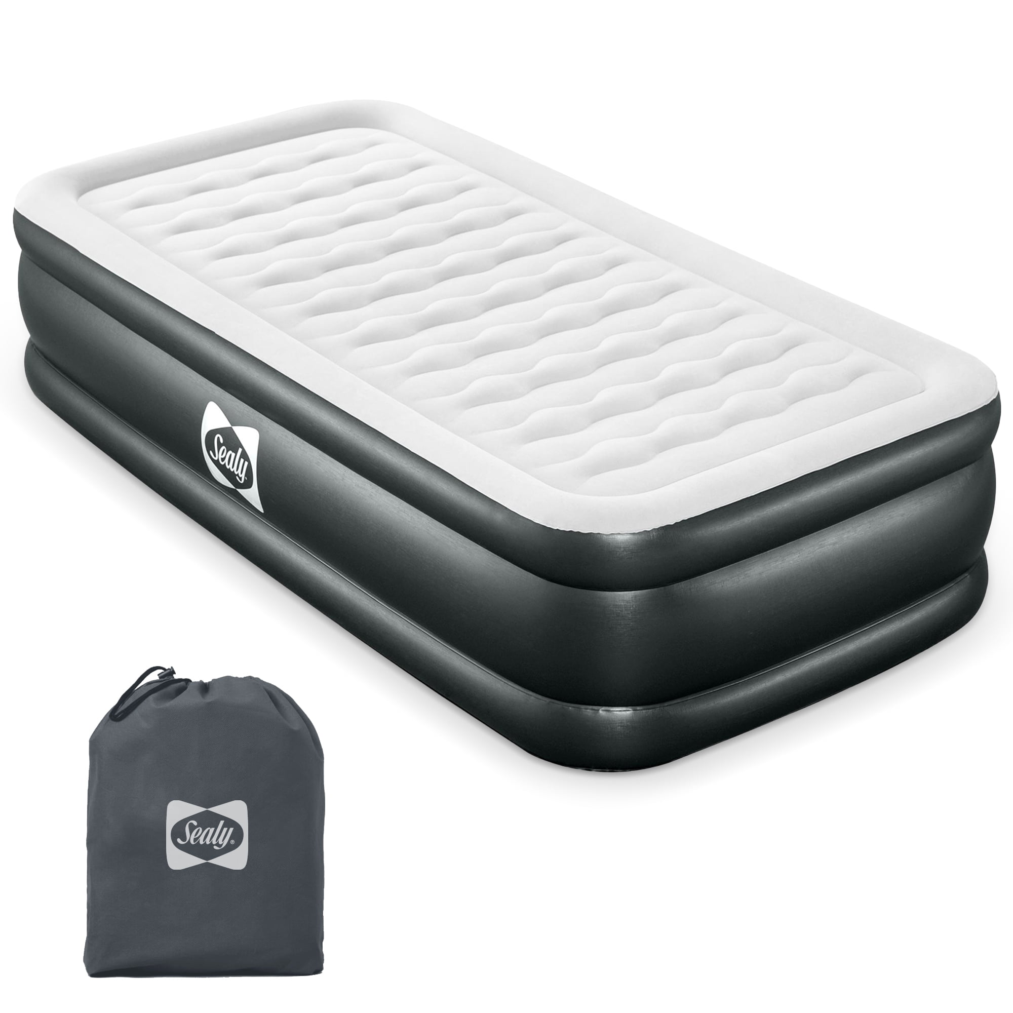 Sealy, Inflatable Mattress, 94053E-BW, Twin 18 Inch with Pump