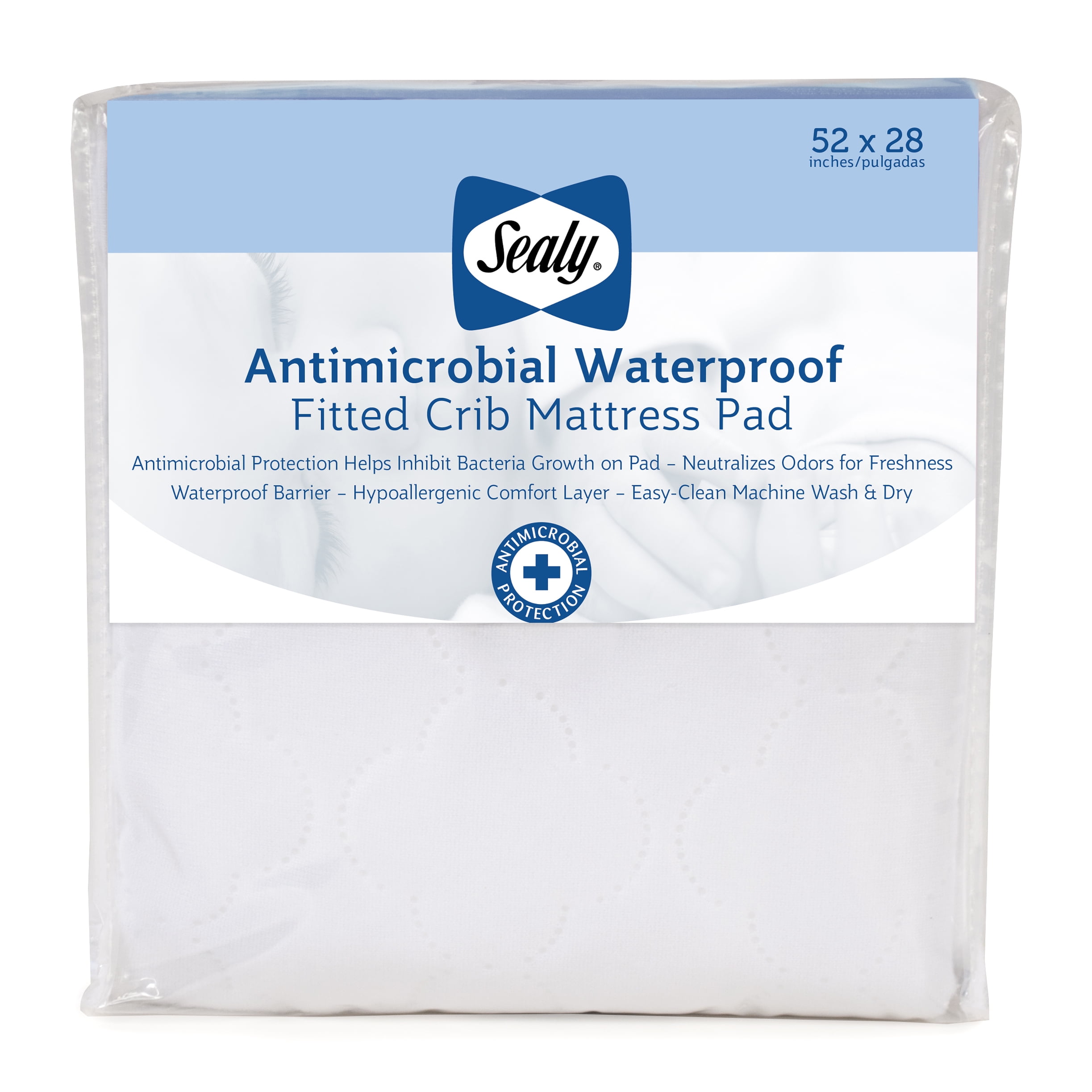 Waterproof Crib Mattress Protector Pad 28 x 52,Anti Slip & Durable  Waterproof Pad Mat for Baby Standard Crib/Bed Pads, Aqua