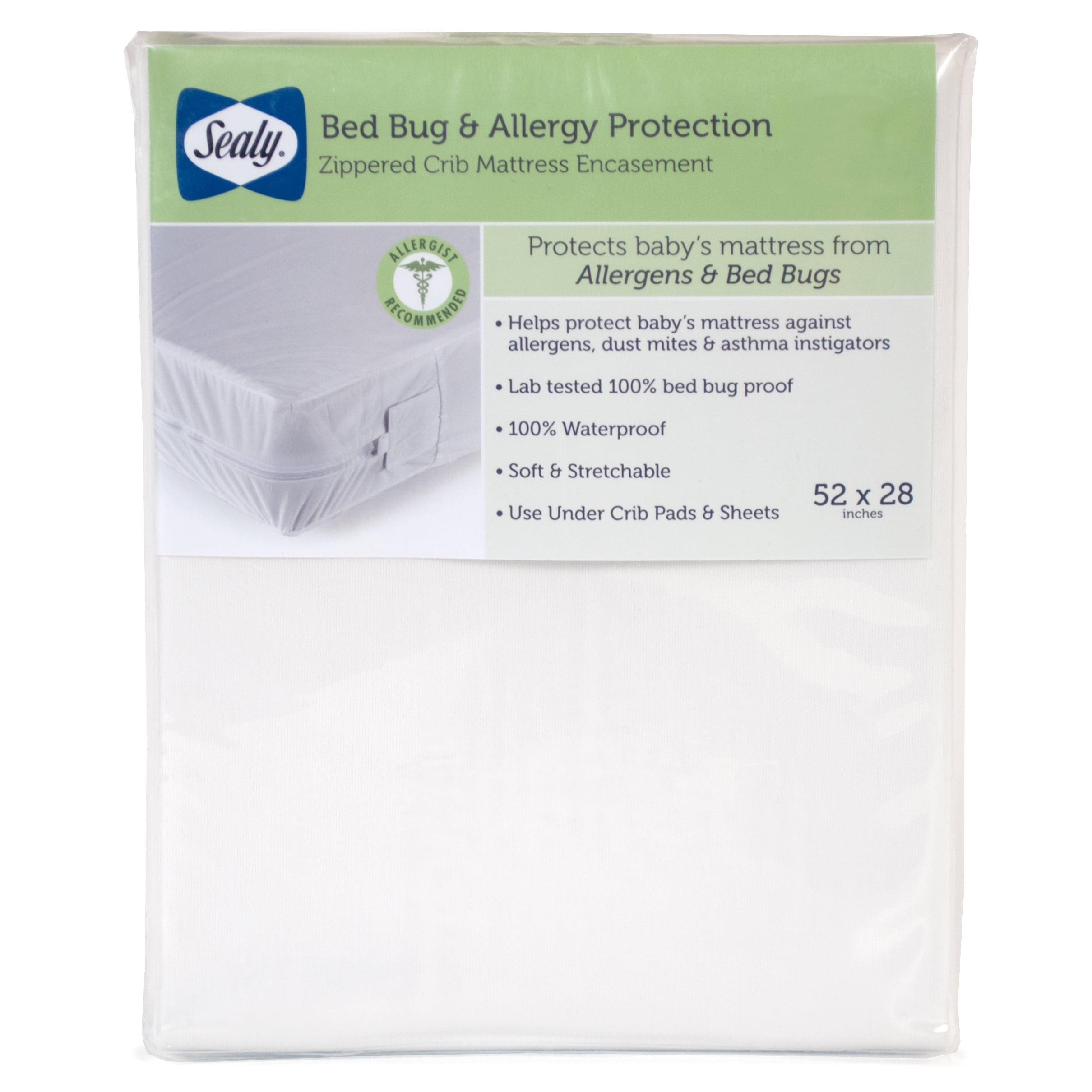 Sealy Bed Bug and Allergy Protection Zippered Crib and Toddler Mattress