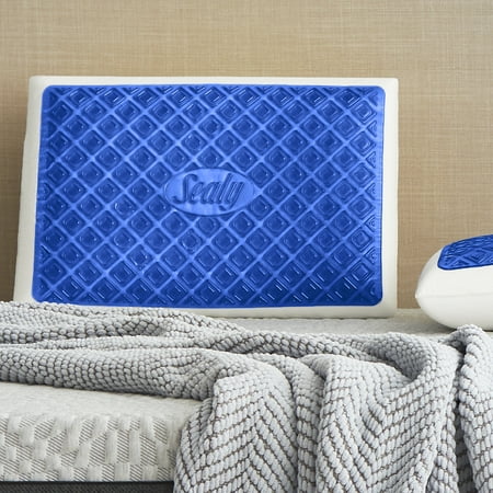 Sealy Chill Gel Memory Foam Medium Plush Bed Pillow, Standard