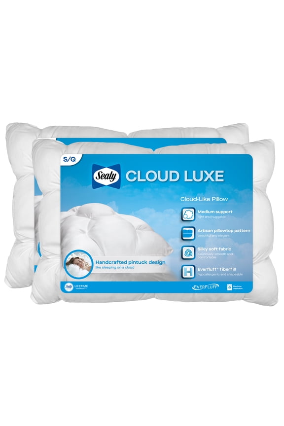 Down Alternative Cloud Luxe Bed Pillows, Standard/Queen - Adaptive Huggable Core (2 Pack)