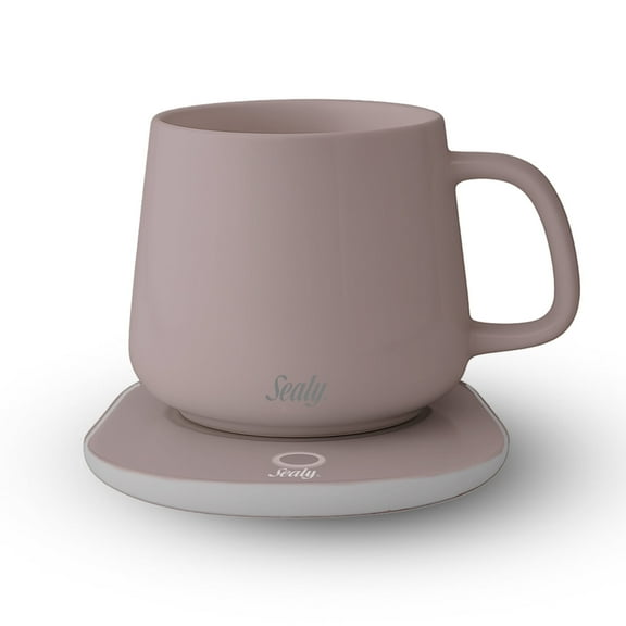 Sealy Coffee Mug Warmer with Pink Mug, USB Powered Set with Temperature Control & Auto Shutoff