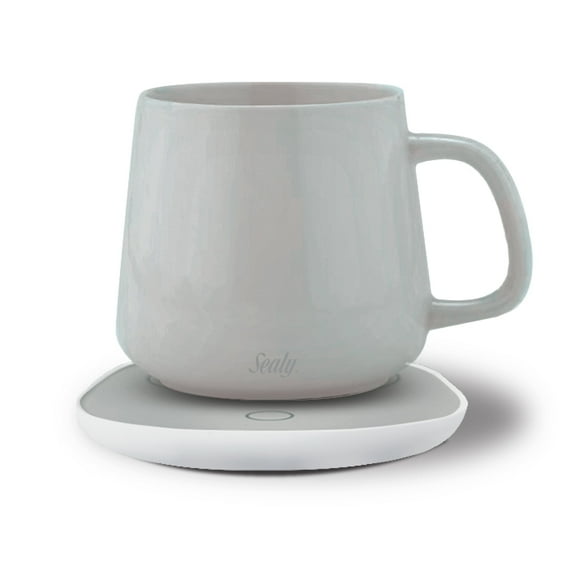 Sealy Coffee Mug Warmer with Beige Mug, USB Powered Set with Temperature Control & Auto Shutoff