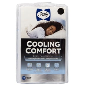 Sealy ® Cool Comfort Pillow Cover Protector, Standard/Queen- Zippered, Moisture-Wicking, Soft Touch