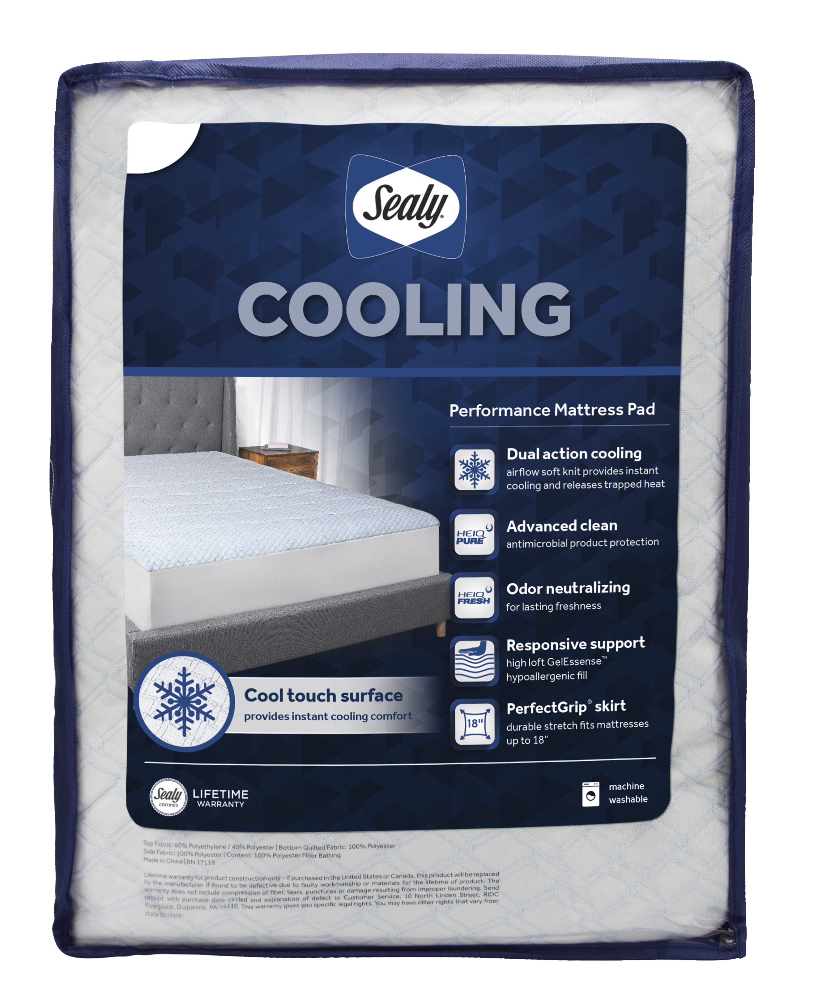 Sealy, Cooling Mattress Pad, Twin - image 1 of 6