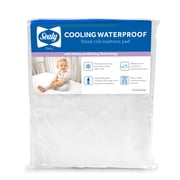 Sealy Cooling Moisture Wicking Waterproof Crib Mattress Pad, Baby/Toddler Mattress Protector 52x28