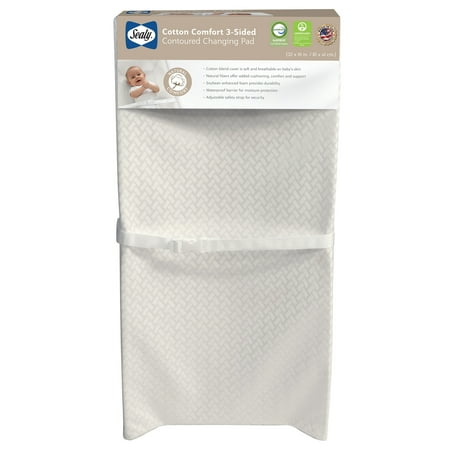 Sealy Cotton Waterproof Diaper Changing Pad, off-White