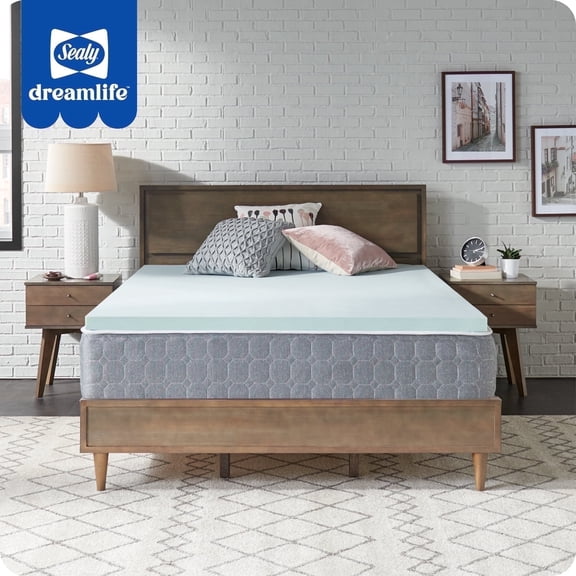 Sealy Dreamlife 1.5" Gel Memory Foam Mattress Topper, King, Adult
