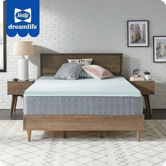 Sealy Dreamlife 1.5" Gel Memory Foam Mattress Topper, Twin XL, Adult