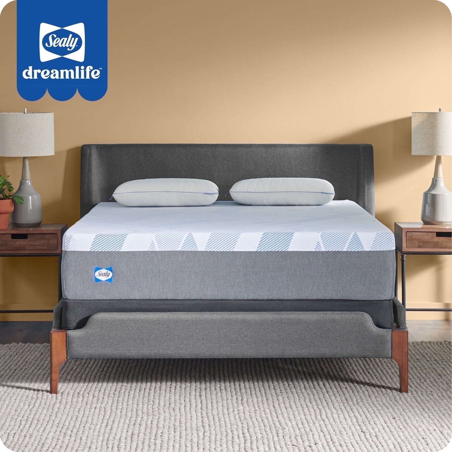 Sealy Dreamlife 12" Gray Gel Memory Foam Queen Mattress
