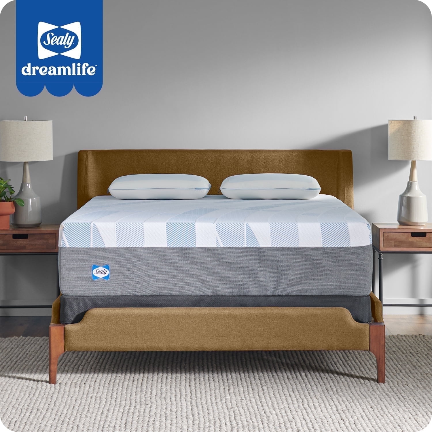 Queen 14" Gray Gel Memory Foam Adjustable Bed