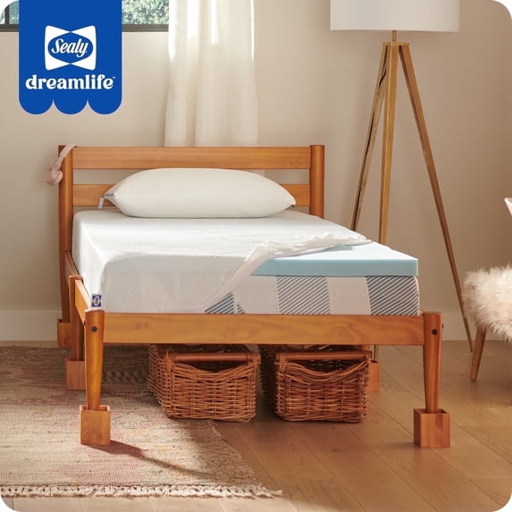 Sealy Dreamlife 2" Gel Memory Foam Mattress Topper with Cooling Cover, Twin XL, Adult