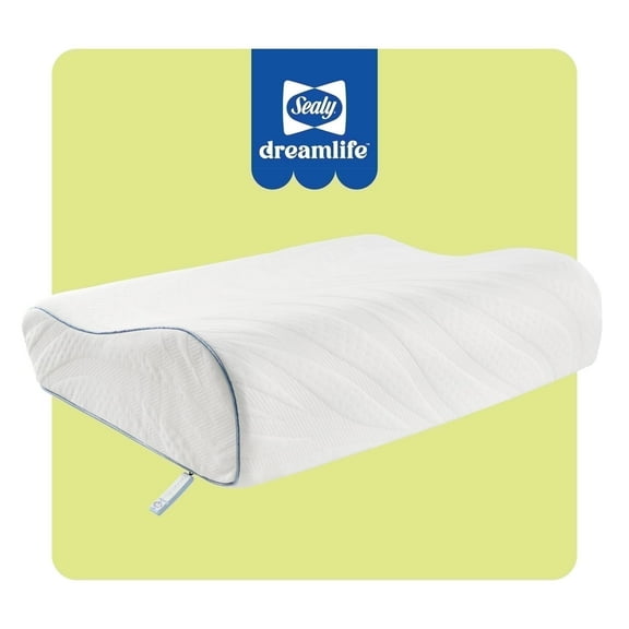 Sealy Dreamlife Contour Memory Foam Pillow, Standard, Adult