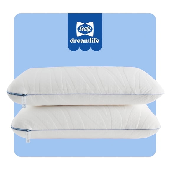 Sealy Dreamlife Memory Foam Pillow, Standard - Dual Pack, Adult