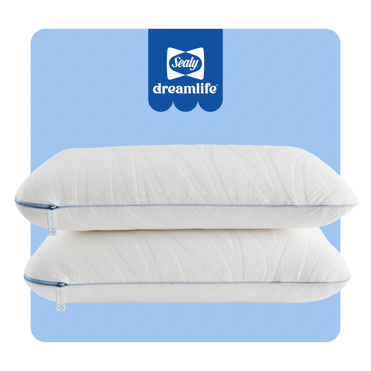 Sealy Dreamlife Standard White Memory Foam Pillow Set