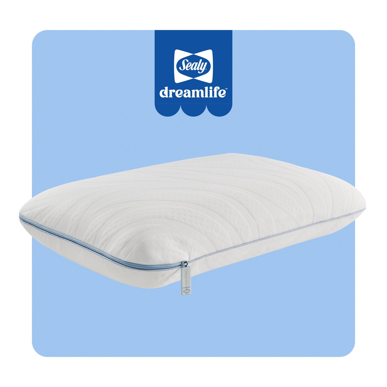 Sealy Dreamlife Standard White Memory Foam Bed Pillow