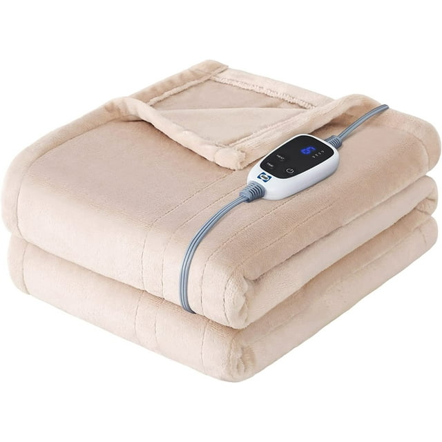 Sealy Electric Blanket King Size, Flannel Heated Blanket with 10 Heating Levels & 112 Hours
