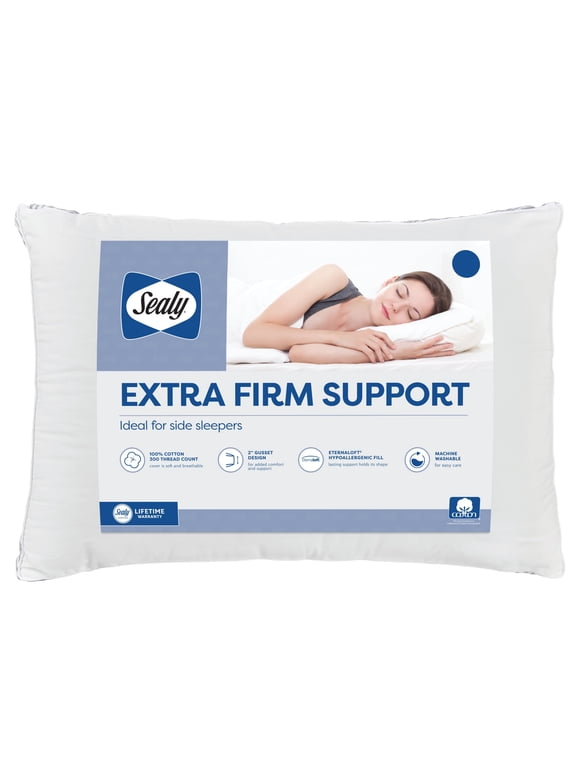 Mainstays Cooling Bed Pillow, S/Q, White- Firm Support, Cool and