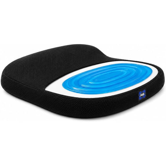 Sealy Memory Foam Car Seat Cushion – Gel Seat Cushions for Office Chairs, Tailbone Pain Relief Cushion, Cooling Pillow, Slim Fit Car Seat