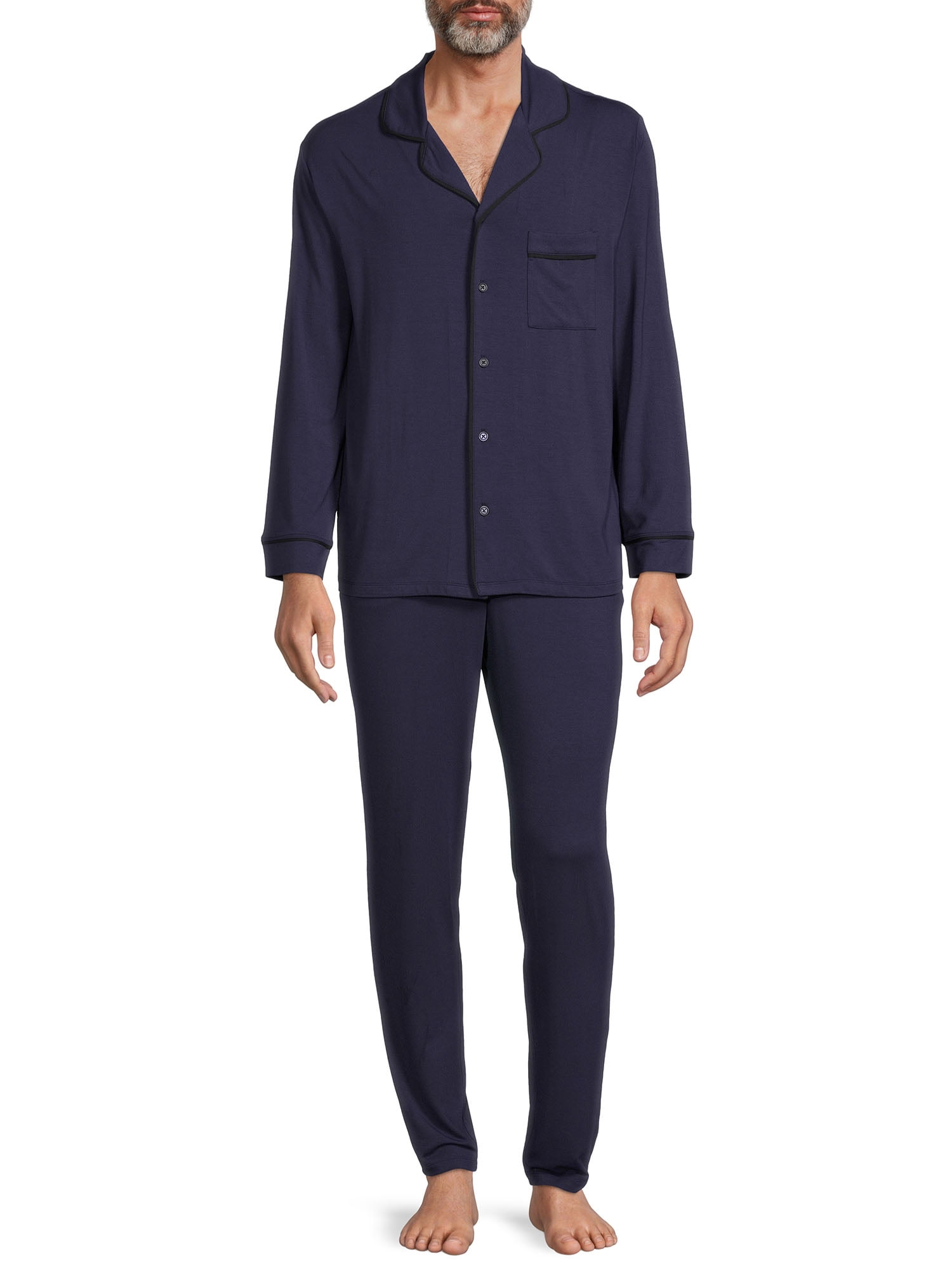 Sealy Men’s Long Sleeve Top and Pants Sleepwear Set, 2-Piece - Walmart.com