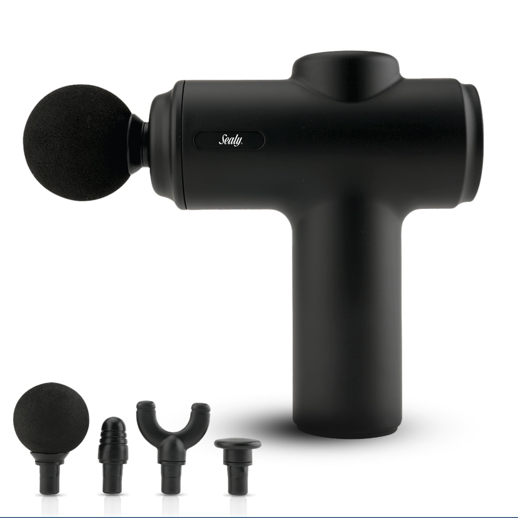 Sealy Massage Gun for Neck, Shoulder & Neck Pain Relief, Deep Tissue Massager w/ 4 Heads, Black