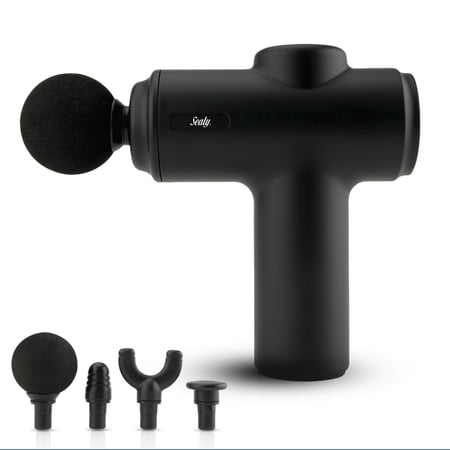 Sealy Massage Gun for Neck, Shoulder & Neck Pain Relief, Deep Tissue Massager w/ 4 Heads, Black