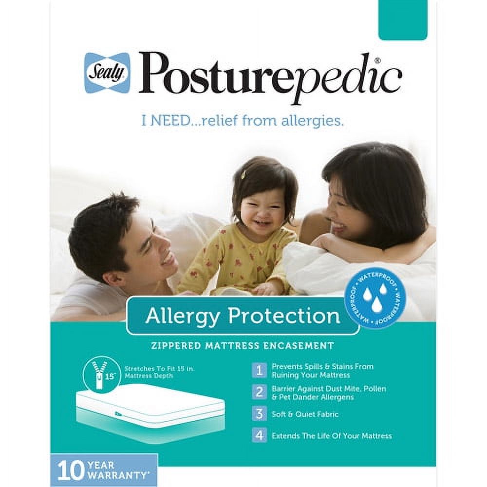 Sealy Posturepedic Allergy Protection Zippered Mattress Protector